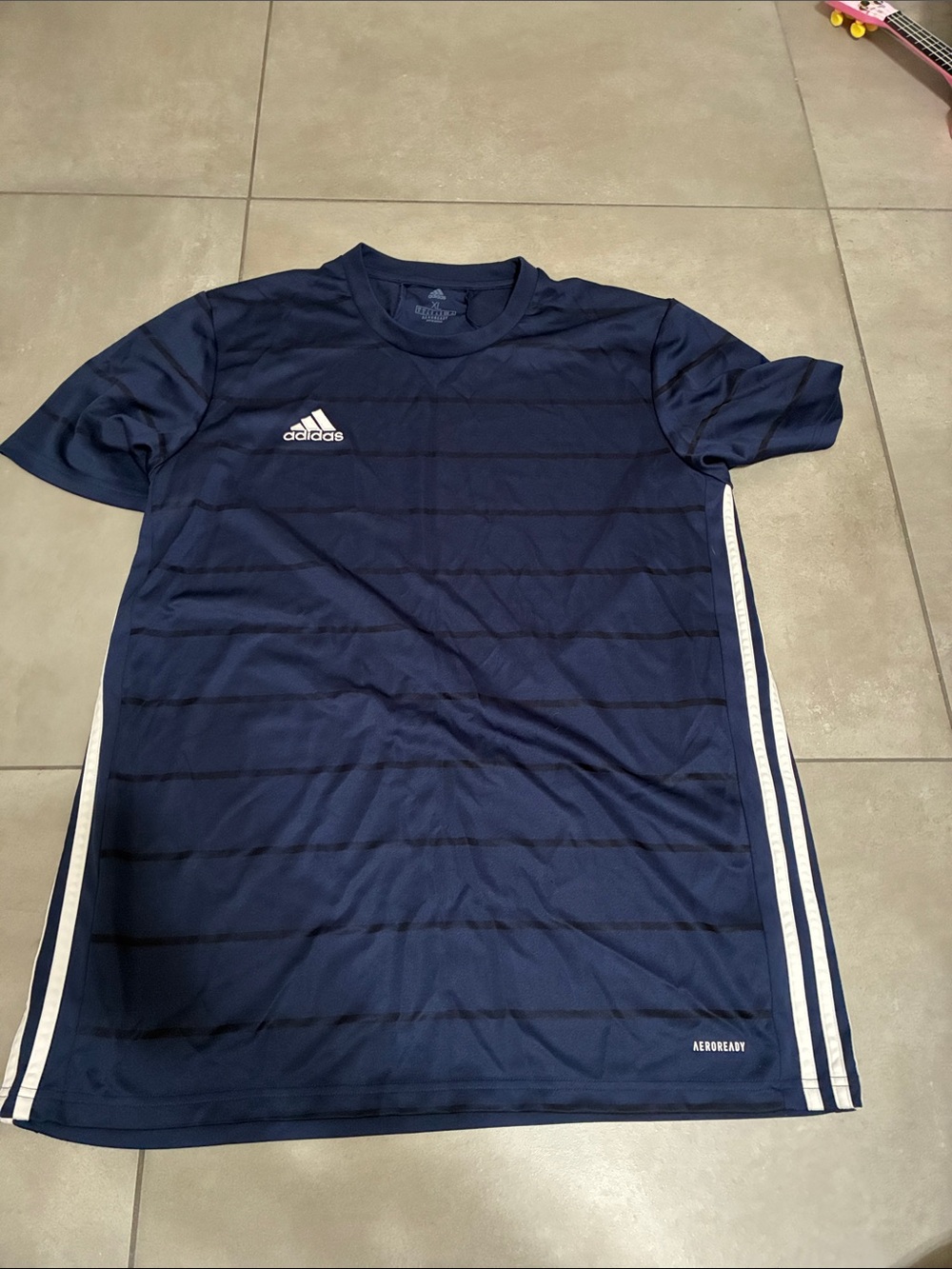 adidas Navy Blue Short-Sleeve Training Jersey